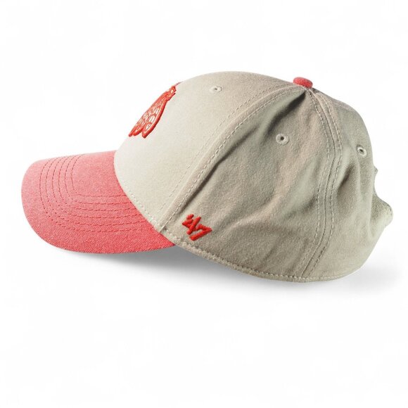 47 Brand Chicago Blackhawks Factory Faded Distressed Strapback Hat OS Tan / Red - Picture 2 of 8